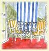 Kit completo toldo vertical - raias de bloco azul - branco