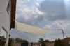 Toldo rectangular 4x5 m - tecido sombreador aberto - cor de trigo