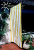 Kit completo de montagem com toldo vertical - raias de bloco amarelo-branco
