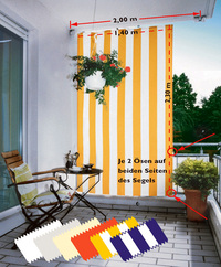 Kit completo toldo vertical - raias de bloco amarelo - branco
