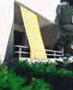 Kit completo toldo vertical - raias de bloco amarelo - branco