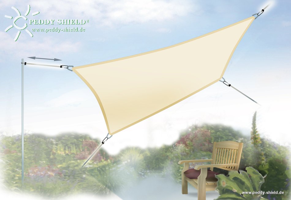 Toldo de sol rectangular 3x4 m - unicolor cinzento claro - Galeria de fotos