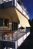 Toldo de sol 270 x 140 cm - cor branco-amarelo - Galeria de fotos