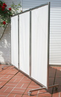 Pra-vento / biombo de ao inoxidvel - mvel e dobrvel - cor cinzento brilhante - Galeria de fotos