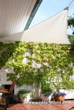 Toldo de sol triangular 360x360x360 cm - unicolor cinzento claro - Galeria de fotos