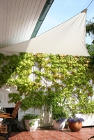 Toldo de sol triangular 360x360x360 cm - unicolor cinzento claro - Galeria de fotos