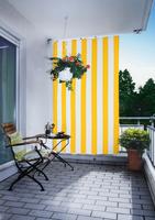 Kit completo toldo vertical - raias de bloco amarelo - branco - Galeria de fotos