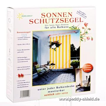 Kit completo de montagem com toldo vertical - raias de bloco amarelo-branco