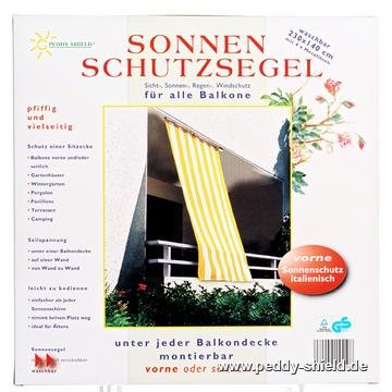 Kit completo de montagem com toldo vertical - raias de bloco amarelo-branco