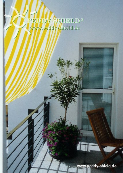 Toldo de sol 270 x 140 cm - cor branco-amarelo