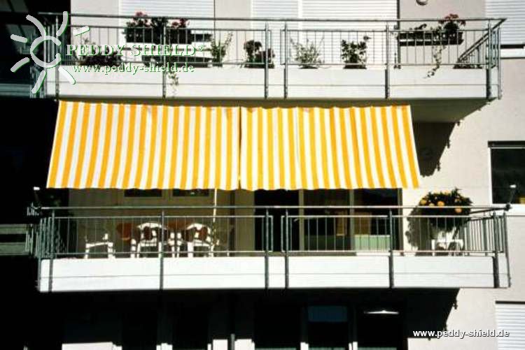 Toldo de sol 270 x 140 cm - cor branco-amarelo