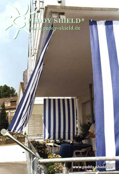 Toldo de sol 270 x 140 cm - cor branco azul 
