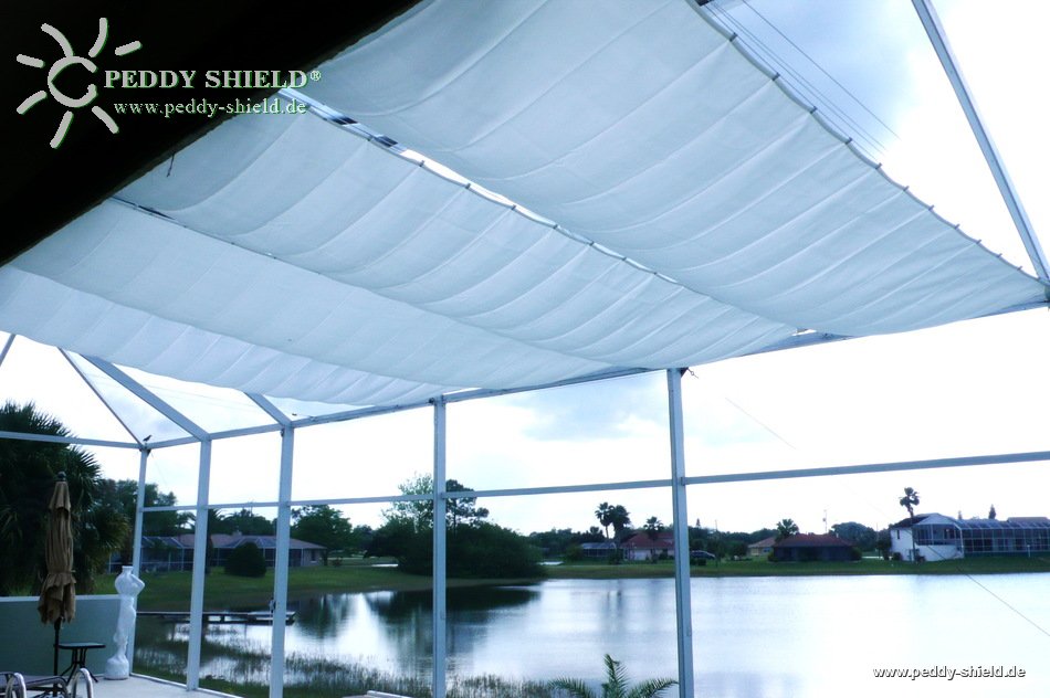 Toldo de sol 270 x 140 cm - unicolor cinzento claro