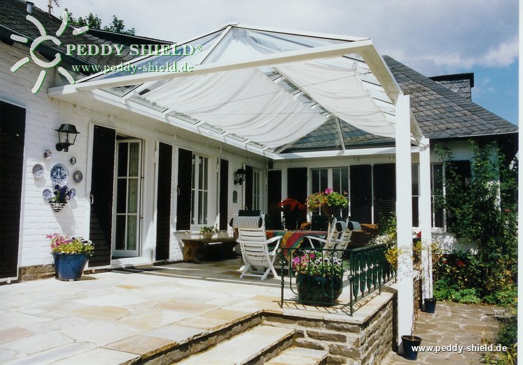 Toldo de sol 330 x 140 cm - unicolor branco