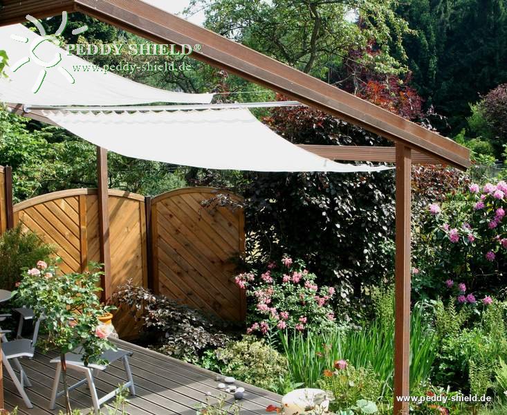 Toldo de sol 330 x 140 cm - unicolor marfim claro
