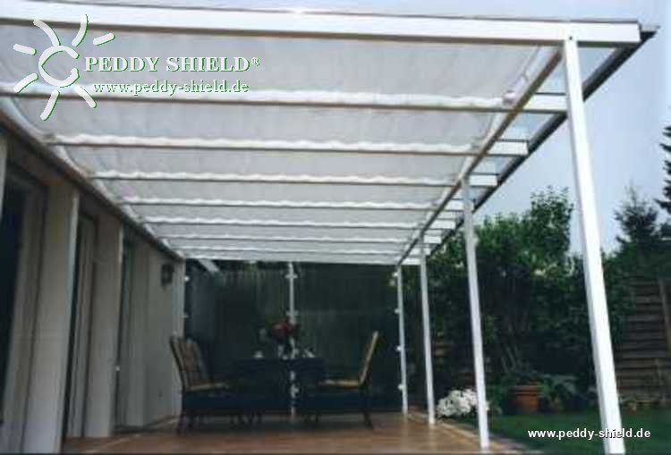 Toldo de sol 420x140 cm, unicolor branco
