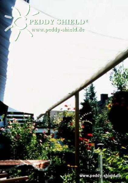 Toldo de sol 420x140 cm, unicolor cinzento claro 