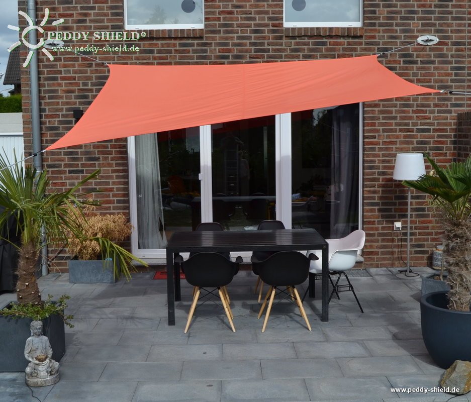 Toldo de sol rectangular 2,5 x3 m cor terracotta