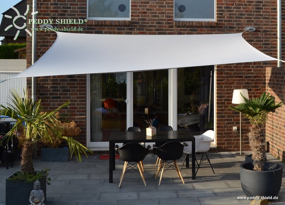 Toldo de sol rectangular 3x4 m - unicolor cinzento claro