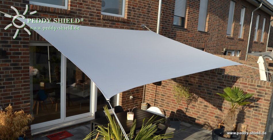 Toldo de sol rectangular 3x4 m - unicolor cinzento claro