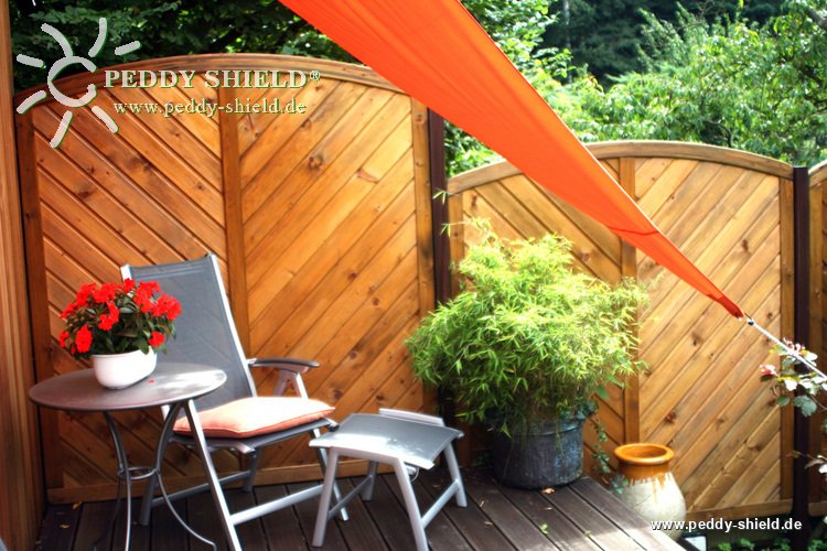Toldo de sol triangular 360x360x360 cm - cor terracotta