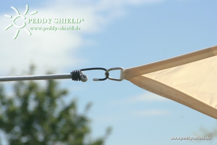 Toldo de sol triangular 360x360x360 cm - unicolor marfim claro