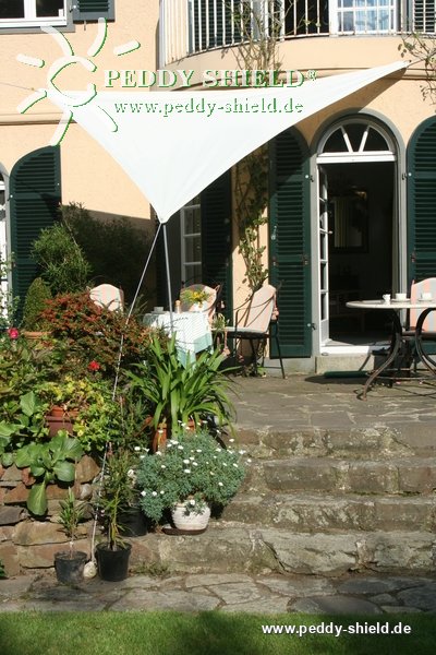 Toldo de sol triangular 360x360x360 cm - unicolor marfim claro