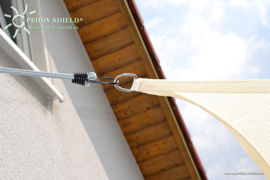 Toldo rectangular 4x5 m - tecido sombreador aberto - cor de trigo