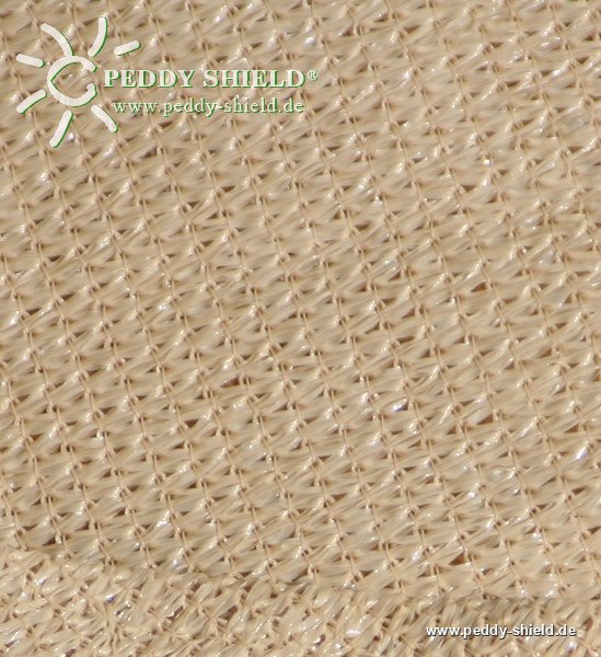 Toldo triangular 5x5x5 m - tecido sombreador aberto - cor de trigo