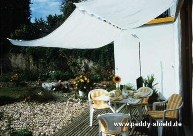 Toldo de sol 270 x 140 cm - unicolor branco - Galeria de fotos