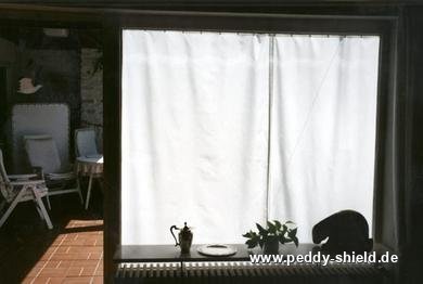 Toldo de sol 270 x 140 cm - unicolor branco - Galeria de fotos