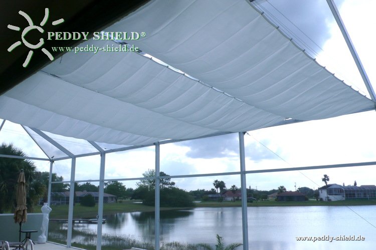 Toldo de sol 270 x 140 cm - unicolor branco - Galeria de fotos