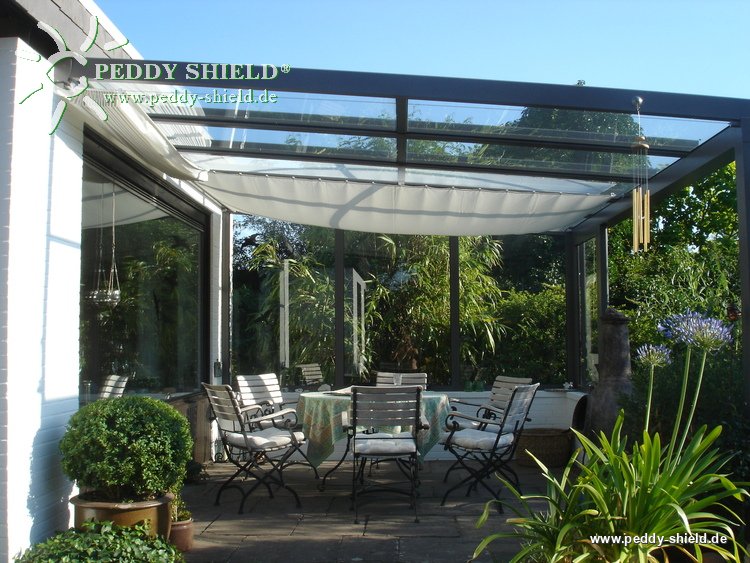 Toldo de sol 270 x 140 cm - unicolor branco - Galeria de fotos
