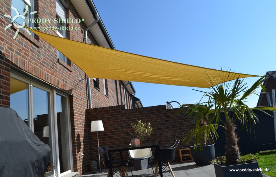 Toldo rectangular 3,6x3,6 m - tecido sombreador aberto - cor de trigo